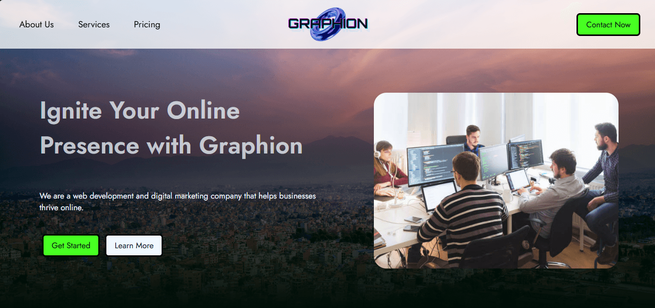 Preview of Graphion: Modern Corporate Landing Page